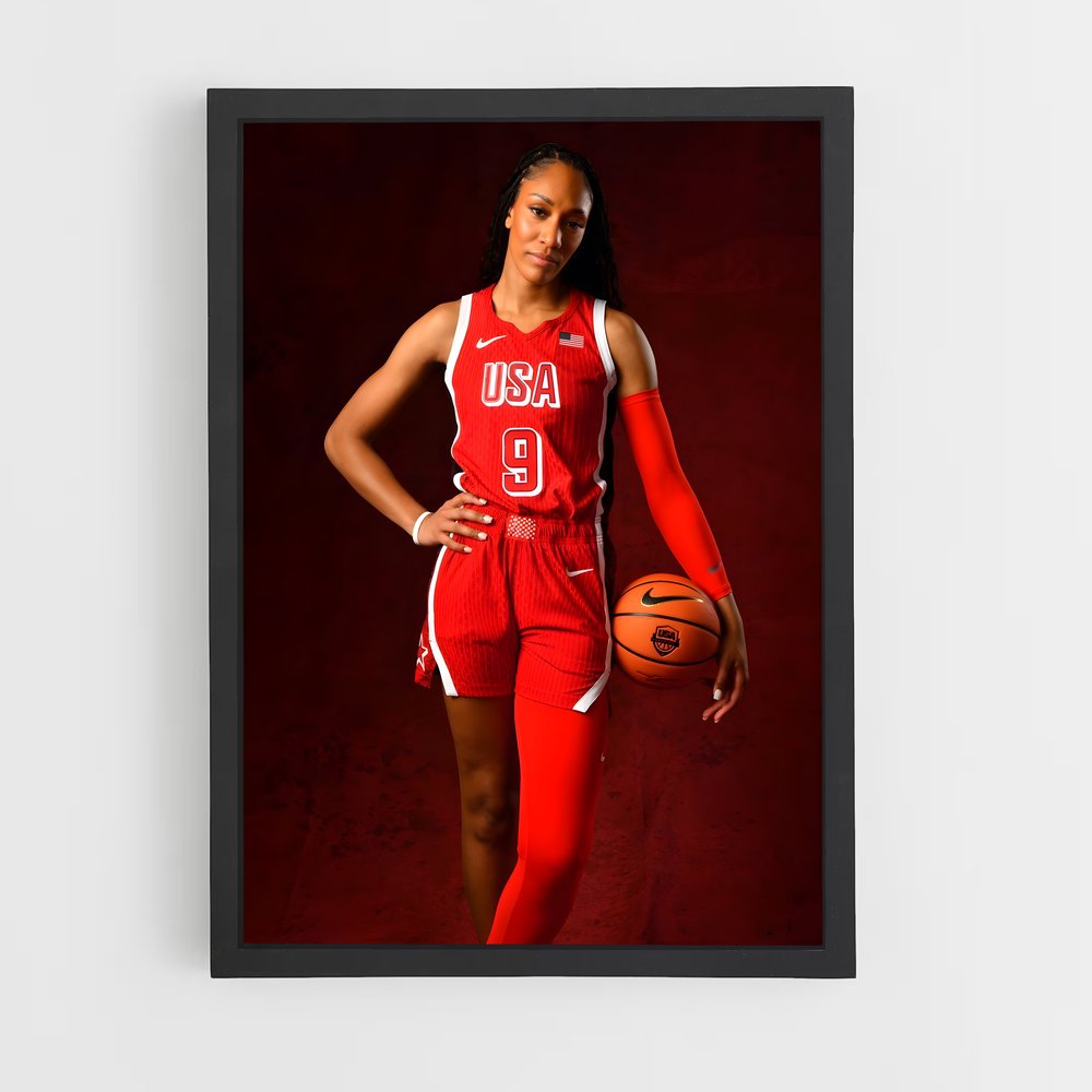 Poster Le Dunk de A'ja – affiche Basketball (vue 2)